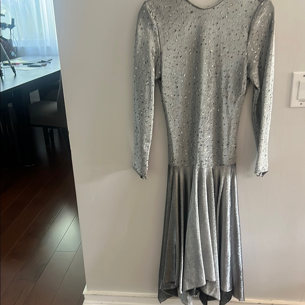 Elegant Silver Evening Dress